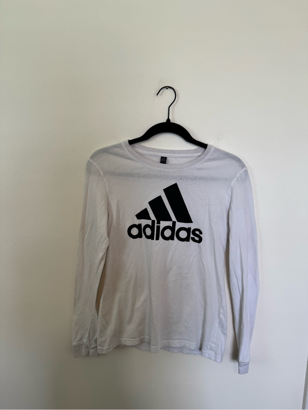 Adidas White Long Sleeve Logo Tee - women’s small